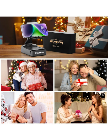 Soporte Ajustable para Teléfono Móvil JTEMAN con Altavoz Bluetooth y Carga