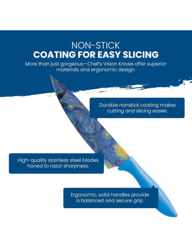 Juego de Cuchillos de Cocina CHEF'S VISION - 6 Piezas Acero Inoxidable