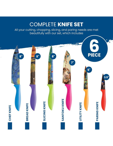 Juego de Cuchillos de Cocina CHEF'S VISION - 6 Piezas Acero Inoxidable