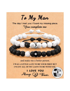 Anillos y Pulseras de Pareja Sol y Luna Ajustables