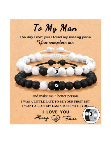 Anillos y Pulseras de Pareja Sol y Luna Ajustables