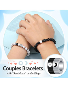 Anillos y Pulseras de Pareja Sol y Luna Ajustables 2