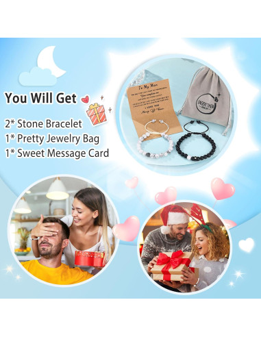 Anillos y Pulseras de Pareja Sol y Luna Ajustables