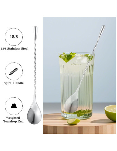 Shaker de cóctel BARsics 24 oz acero inoxidable con jigger y cuchara