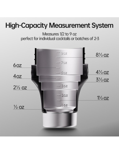 Juego de Coctelera Híbrida Magcheer 30 oz Acero Inoxidable Plata