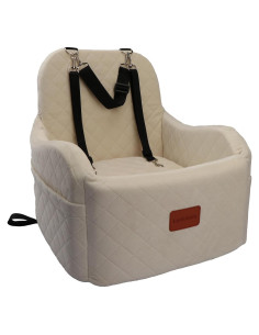 Asiento Elevador para Perros Lealchum Mediano Beige con Seguridad