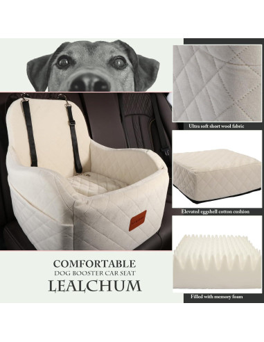 Asiento Elevador para Perros Lealchum Mediano Beige con Seguridad