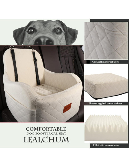 Asiento Elevador para Perros Lealchum Mediano Beige con Seguridad