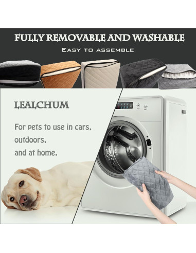 Asiento Elevador para Perros Lealchum Mediano Beige con Seguridad
