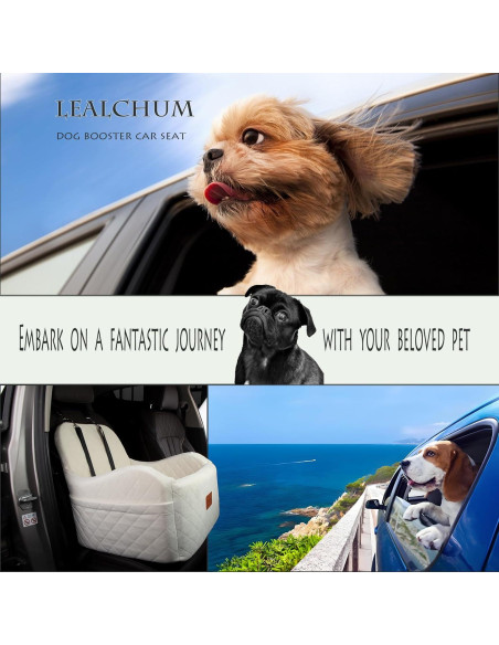Asiento Elevador para Perros Lealchum Mediano Beige con Seguridad