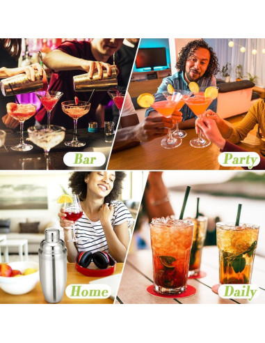 Shaker de cóctel NewGF 700 ml con colador y jigger