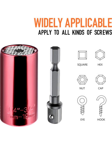 Socket Universal MoongoTool - Regalo Ideal para Papá 6.35-19.05 mm