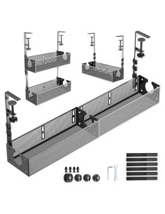 Bandejas de Gestión de Cables Bajo Escritorio SEYHAKI - Paquete de 2