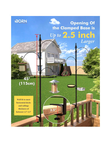 iBorn Poste para Comedero de Aves de Deck 45" (114.3 cm) Metal