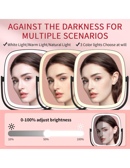 Espejo de Maquillaje Iluminado Vanmirr 21.6 cm 1x/10x Ajustable