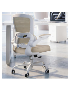 Silla de Oficina Ergonómica TRALT Beige, Soporta 149.68 kg