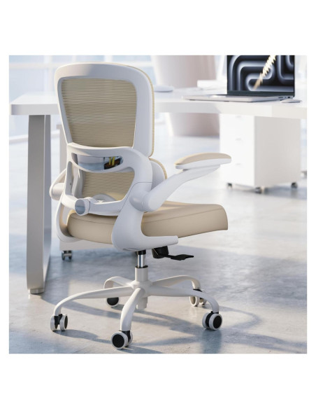 Silla de Oficina Ergonómica TRALT Beige, Soporta 149.68 kg