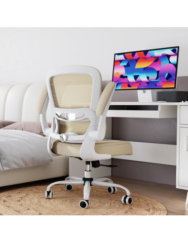 Silla de Oficina Ergonómica TRALT Beige, Soporta 149.68 kg