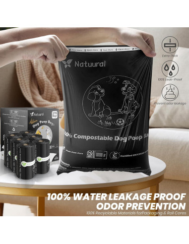 Bolsas Compostables para Perros Natuural 270 Unidades 18 Rollos