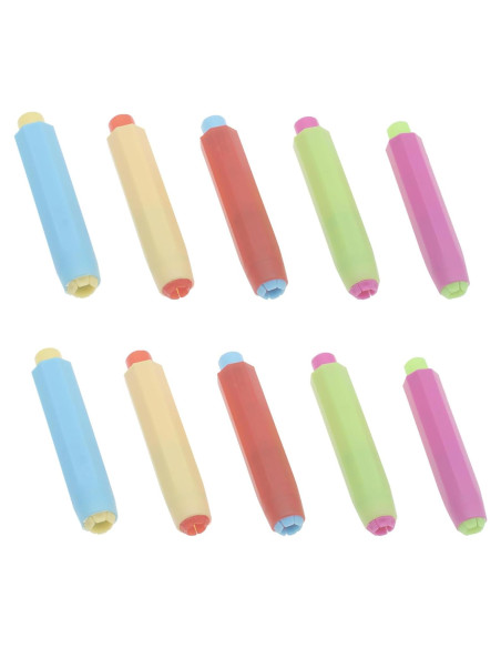 10 Sujetadores de Tiza de Plástico OZXNO Multicolor 9.5 cm