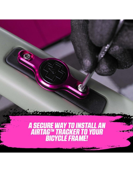 Soporte de AirTag Muc-Off para Bicicleta Negro - Antirrobo