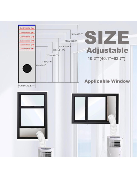 Kit de Ventilación de Ventana LIHONK para Aire Acondicionado - Tamaño L