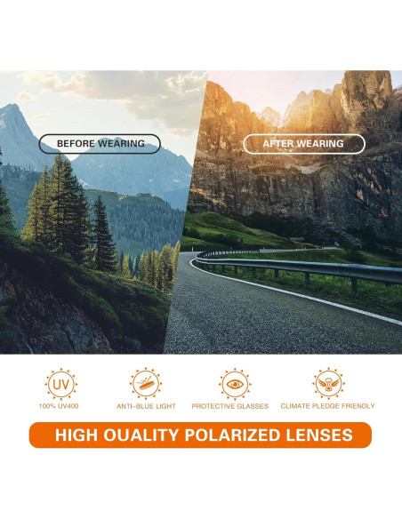 Gafas de sol polarizadas SUOSO TR90 UV400 para hombres y mujeres