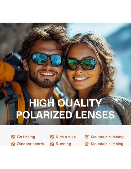 Gafas de sol polarizadas SUOSO TR90 UV400 para hombres y mujeres