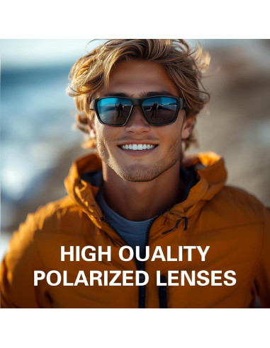 Gafas de sol polarizadas SUOSO TR90 UV400 para hombres y mujeres