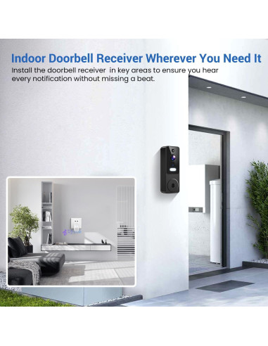 Cámara de Timbre de Video Inalámbrica ClipBlur 1080p con IA