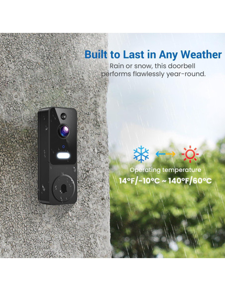 Cámara de Timbre de Video Inalámbrica ClipBlur 1080p con IA