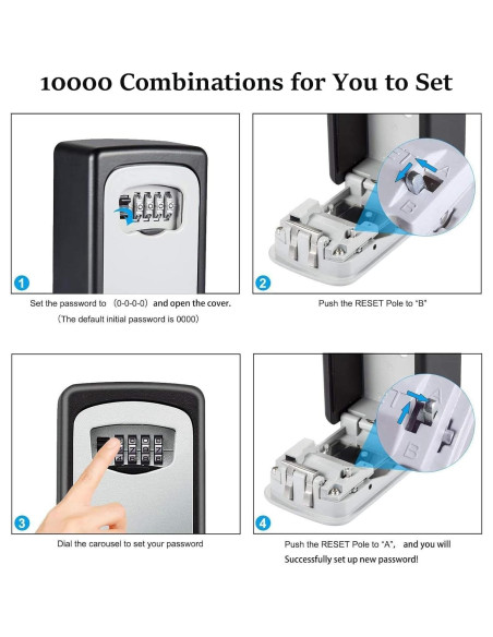 Caja de Llave TTRWIN Montada en Pared con Combinación 4 Dígitos