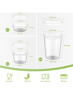 AOZITA 24 Contenedores Plásticos Herméticos para Alimentos 0.24-0.95L 2
