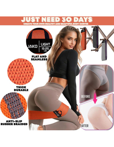 Set de Bandas de Resistencia JAKO para Ejercicio - 3 Niveles