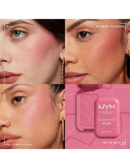 Rubor en Polvo NYX Buttermelt 4.8g - Vegano y Resistente