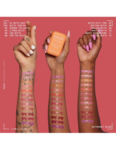 Rubor en Polvo NYX Buttermelt 4.8g - Vegano y Resistente