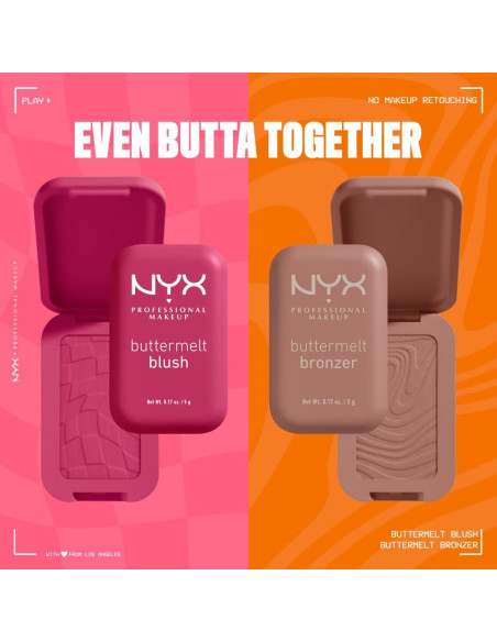 Rubor en Polvo NYX Buttermelt 4.8g - Vegano y Resistente