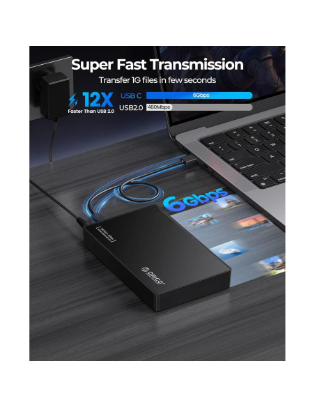 Caja Disco Duro Externo ORICO 3.5" SATA III USB 3.1 20TB