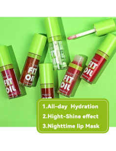 Aceite de Labios Hidratante Tiejdhr - Set A, 4 Colores, No Pegajoso 2