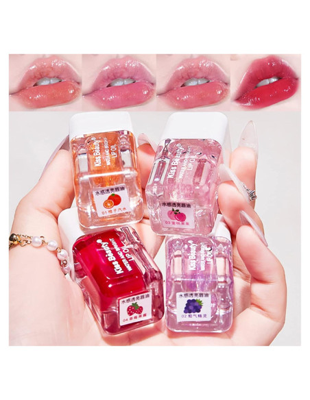 Kit de Aceite Labial Hidratante Alisesun - 4 Piezas Fruta