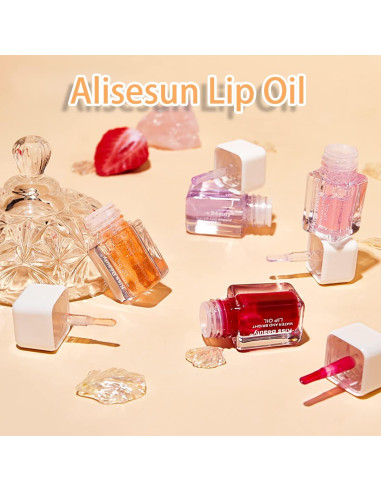 Kit de Aceite Labial Hidratante Alisesun - 4 Piezas Fruta