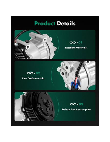 Compresor de Aire Acondicionado SCITOO para Volvo VNL VNM VT 2008