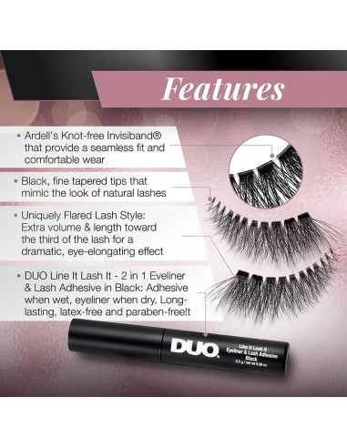 Pestañas Postizas Ardell Lash Contour 371 + Adhesivo DUO Negro
