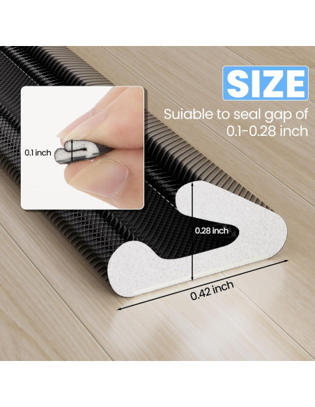 Tira de Sellado Autoadhesiva KAYLEINSTER 2Pcs 7.92m Negro