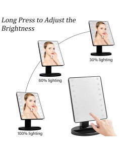 Espejo de Maquillaje Iluminado KOOKIN 26.67x16.26cm LED Ajustable 2