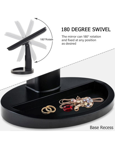 Espejo de Maquillaje Iluminado KOOKIN 26.67x16.26cm LED Ajustable