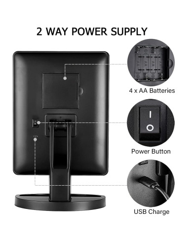 Espejo de Maquillaje Iluminado KOOKIN 26.67x16.26cm LED Ajustable