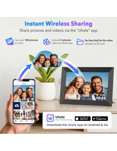 Marco de Fotos Digital WONNIE 10.1" IPS HD 32GB WiFi