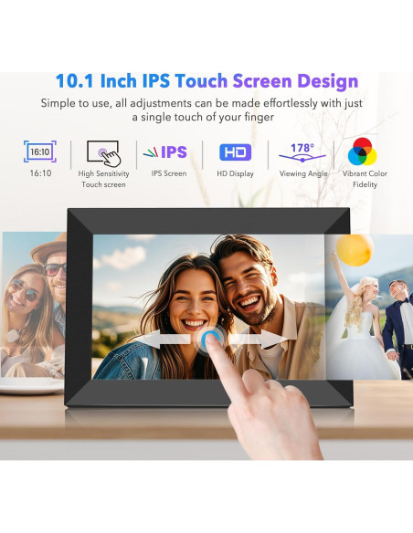 Marco de Fotos Digital WONNIE 10.1" IPS HD 32GB WiFi