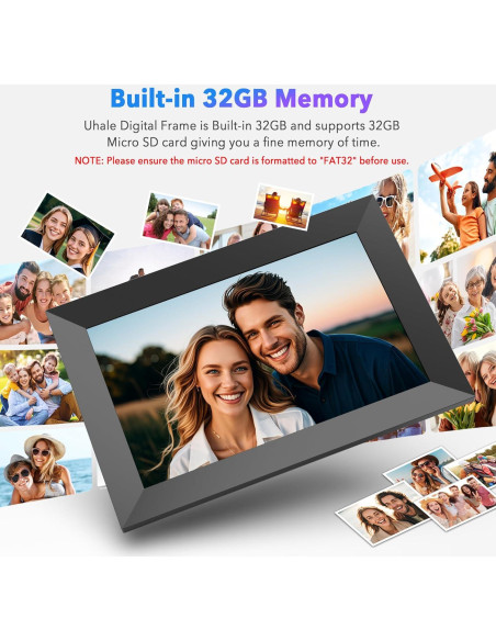 Marco de Fotos Digital WONNIE 10.1" IPS HD 32GB WiFi